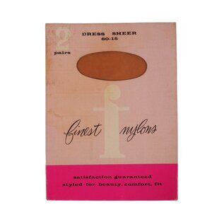 Vintage Seamed Stockings Sheer Nylons 2 Pr 9 M Beigetone NOS RHF